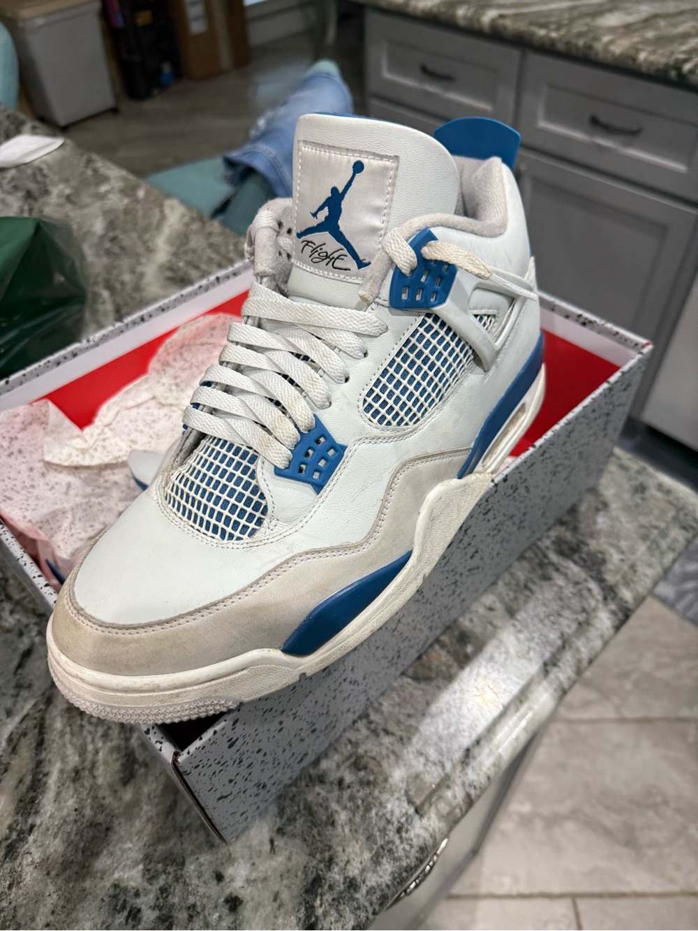 Size 12 Nike Air Jordan 4 Retro 'Military Blue' with box